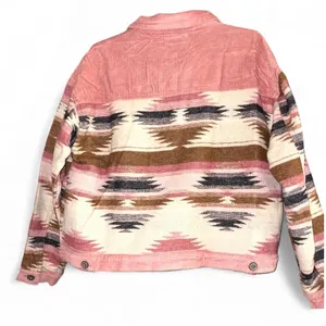 Umgee Pink Corduroy Cropped Flannel SW Jacket size Medium thumbnail 4