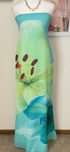 Peppermayo Darcy Maxi Dress in Turquoise Floral US 4 thumbnail 1