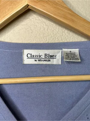Classic blues wrangler true vintage argyle diamond pattern blue white button up thumbnail 6