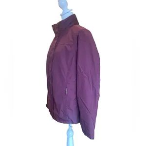 LL Bean Puffer Insulated Fleece Lined Burgundy Winter Coat Womens Size Medium thumbnail 4