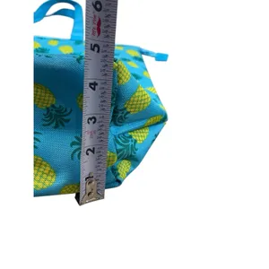 Tropical Blue Pineapple Print Lunch Tote Bag Beach Pool Travel Insulated Bag thumbnail 7