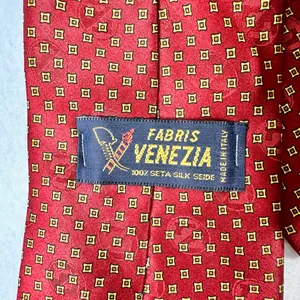 Fabris Venezia Silk Men's Tie Vintage Burgundy Classic Handmade Necktie thumbnail 8