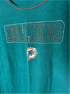 Team Apparel Teal Football Miami Dolphins Long Sleeve Tee L EUC thumbnail 3