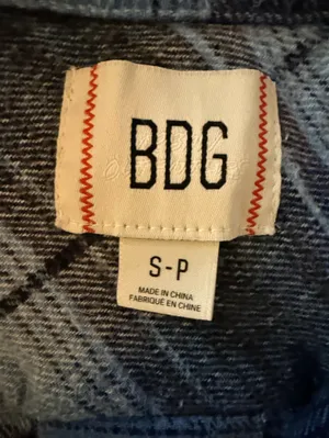 BDG Joey Flannel Shirt Womens Blue Boho Retro 90s Y2K Casual Comfy Streetwear thumbnail 4