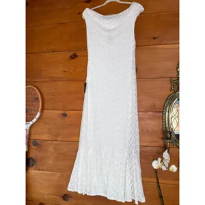 NWT Lulus Nadie White Lace Asymmetrical Midi Dress Bridal Bride Wedding Size M thumbnail 8