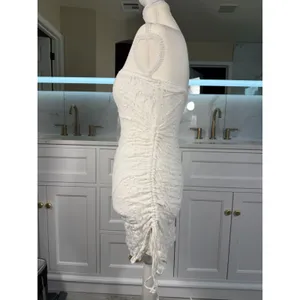 ace Tube Dress Womens Small White Ruched Strapless Bodycon Mini thumbnail 11