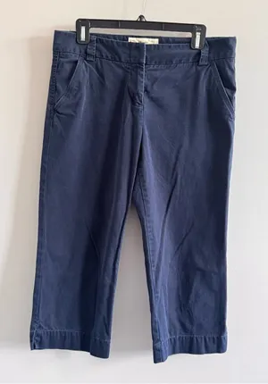 J.Crew Favorite Fit Navy Chino Capri Pants Womens‎ Size 8 Cotton thumbnail 1