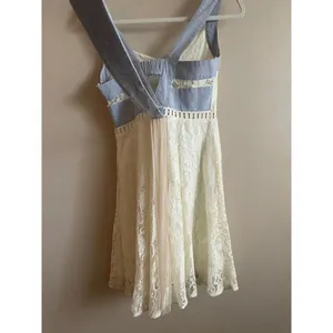 Altar’d State Cream Blue Lace Dress Sz‎ Small thumbnail 5