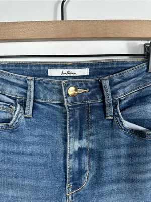 Sam Edelman The Stiletto High Rise Crop Boot Jeans Size 27 Medium Wash Raw Hem‎ thumbnail 9