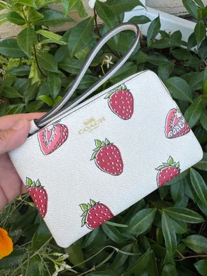 Coach wristlet with strawberry print thumbnail 1