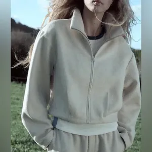 Zara NWT cream soft bomber jacket thumbnail 6