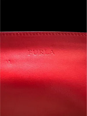 Furla Red Leather Shoulder Bag with Studded Strap thumbnail 3