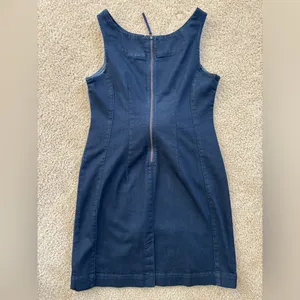 Anthropologie Holding Horses Dress Women's Petite 6 Denim Clara Tie Waist Mini thumbnail 4
