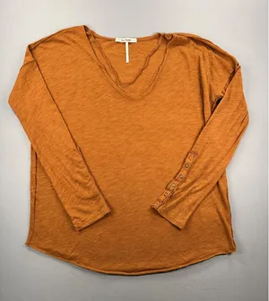 Free People | XS | Rust Sienna Snap Sleeve Tee thumbnail 1