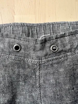 Two by Vince Camuto Grey 100% Linen Women Crop Pants size Small Pullon thumbnail 7