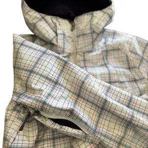 Burton DryRide Snowboard Ski Jacket Parka White Red Blue Plaid Pattern Sz S thumbnail 4