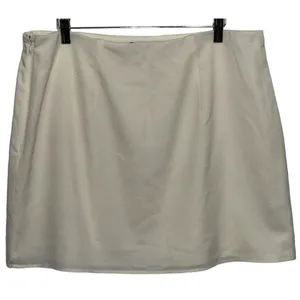Abercrombie & Fitch White Polyester Side Slit Micro Mini Skirt Womens Size Large thumbnail 2