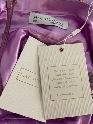 NWT Mac Duggal Lilac Satin Crystal Bow Gown 💜✨⁠ thumbnail 9