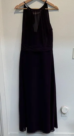 Bill Levkoff Elegant Dark eggplant Maxi Dress Rn82755 size 10 NWOT thumbnail 1