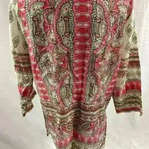 Tommy Bahama Paisley Multicolor V Neck Tunic Top Blouse Sheer Cover Up Women M thumbnail 3