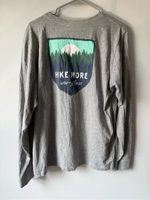 Life Is Good Long Sleeve T-shirt Hike More Worry Less Graphic Crusher T Gray XL thumbnail 1