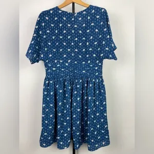 &‎ Other Stories Blue Floral Short Sleeve Lined A-Line Dress Size 10 thumbnail 4