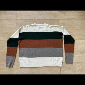 Andree by‎ Units Colorblock Stripe Sweater Dark Green Copper Taupe M thumbnail 5