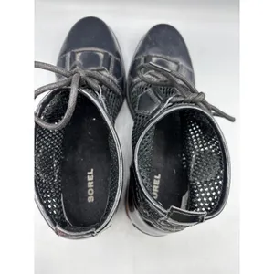 Sorel Womens Boots 7 Major Lace‎ Mesh Black Ankle Patent Leather thumbnail 4