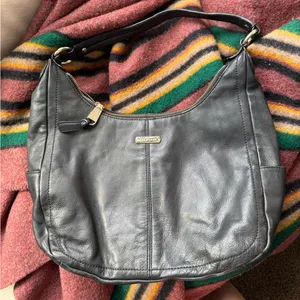 Cole Haan Black Leather zip top Hobo Bag shoulder bag thumbnail 5
