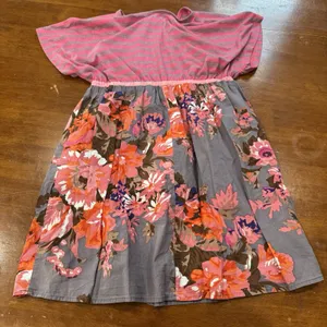 Cottagecore Floral Fit Flare Homemade V Neck Short Sleeve shirt‎ Womens Large thumbnail 4