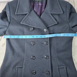 Jones New York Womens Navy Blue‎ 100% Wool Double Breasted Peacoat Made in USA 8 thumbnail 7