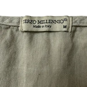 Terzo Millennio Linen Button Front Dress M Made in Italy Coastal thumbnail 7