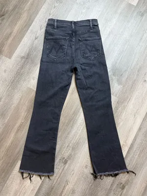 MOTHER The Hustler Ankle Fray Jeans Washed Black 27 Waist thumbnail 5