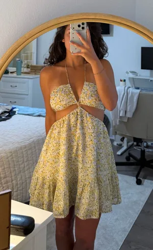 Sky to Moon Floral Cut-Out Dress thumbnail 1