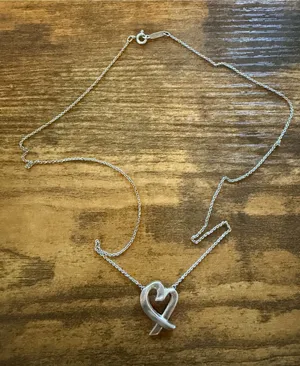 Tiffany & Co. Sterling Silver Paloma Picasso Loving Heart Necklace thumbnail 1