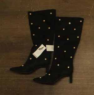 A New Day Womens Justice Boots Faux Suede Studded 94568942 Jet Black 7.5M thumbnail 1