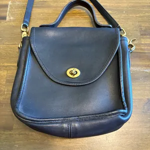 RARE Laura USA Leather Crossbody Natural Leather Solid Brass Collection Black thumbnail 2