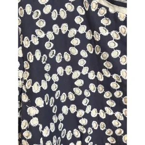 Madison Hill NY Embroidered Cotton Open Front Blazer Jacket Shacket Navy Size 6 thumbnail 3