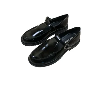 Steve Madden Leona Black Patent Mary‎ Jane Loafers Lug Sole Women's Size 5 thumbnail 4