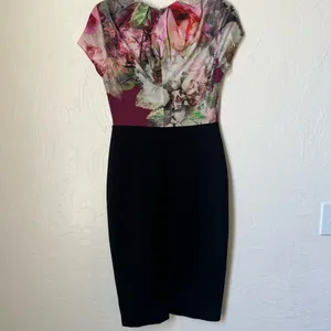 Ted Baker Ceyara stealth floral black dress size 4 thumbnail 7