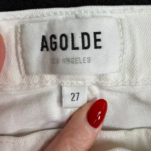 Agolde 27 Toni Slim Straight Jeans White Stretch Denim A133-1085 Minimalist thumbnail 7