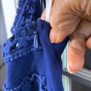 LULUS Blue Mini Dress w/ Crochet Trim Size XS thumbnail 7