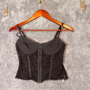 Free People Intimately Mesh Hoop N Look Closure Goth Gruge Festival Size M thumbnail 3