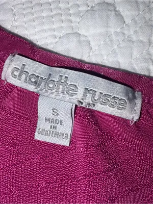 Charlotte Russe Y2K One Shoulder Going Out Top. Size: Small. Color: Magenta. thumbnail 4