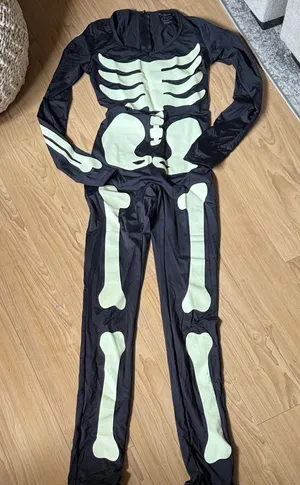 Leg Avenue Black and White Skeleton Jumpsuit thumbnail 1