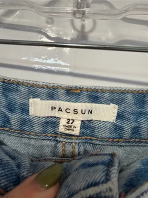 Light Wash Embroidered Cottagecore Mushroom Pacsun Denim Mini Skirt - Blue thumbnail 2