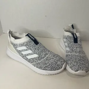 Adidas Cloudfoam Gray and White Slip-On Sneakers thumbnail 6
