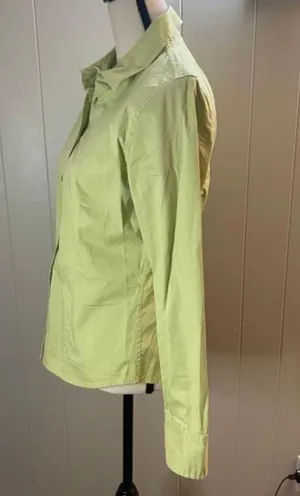Sz S Lime Green Button Down Long Sleeve Shirt Top thumbnail 4