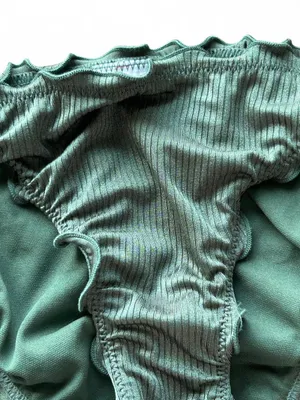 Target forest green bikini with lettuce hem thumbnail 3