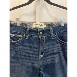 Ariat Real Straight Icon Jeans - Womens Size 31R - Blue thumbnail 3